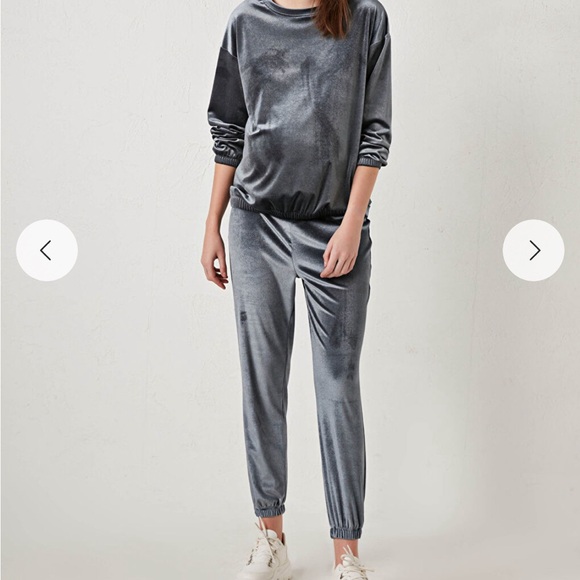 LCW Maternity Shiny Gray Velvet Maternity Sweatshirt & Sweatpants Small - Picture 7 of 15